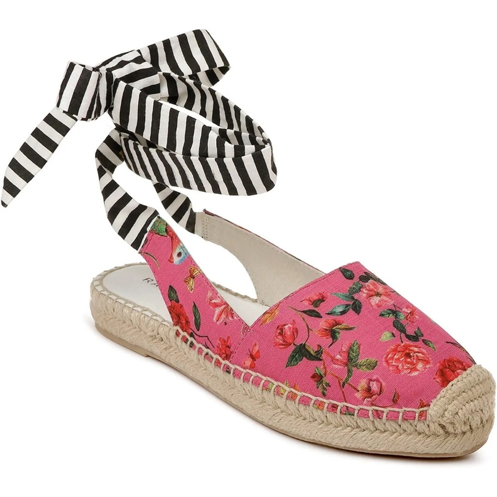 RAMPAGE Betty wrap around bird floral espadrille